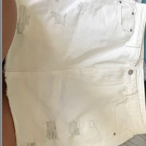 White jean skirt
